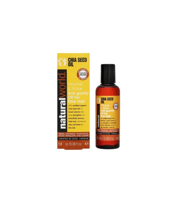 NATURAL WORLD CHIA SEED OIL VOLUME & SHINE VOLUME & SHINE OIL 100ML^ Cabello