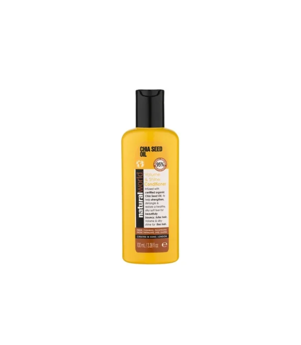 NATURAL WORLD CHIA SEED OIL VOLUME & SHINE CONDITIONER 100ML^ Cabello