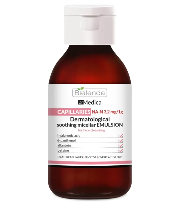 BIELENDA DR MEDICA CAPILLARY SKIN DERMATOLOGIC ANTI-REDNESS FACE CLEANSER 250 ML^ Limpiadores Faciales