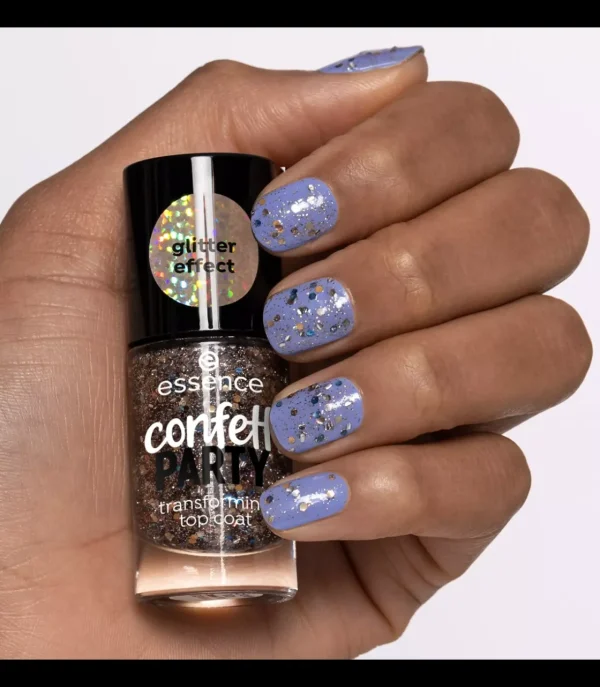 ESSENCE COSMETICS Ess. Top coat confetti party^ Top Coat