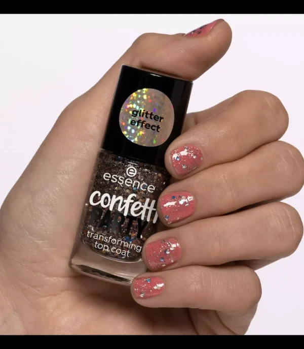 ESSENCE COSMETICS Ess. Top coat confetti party^ Top Coat