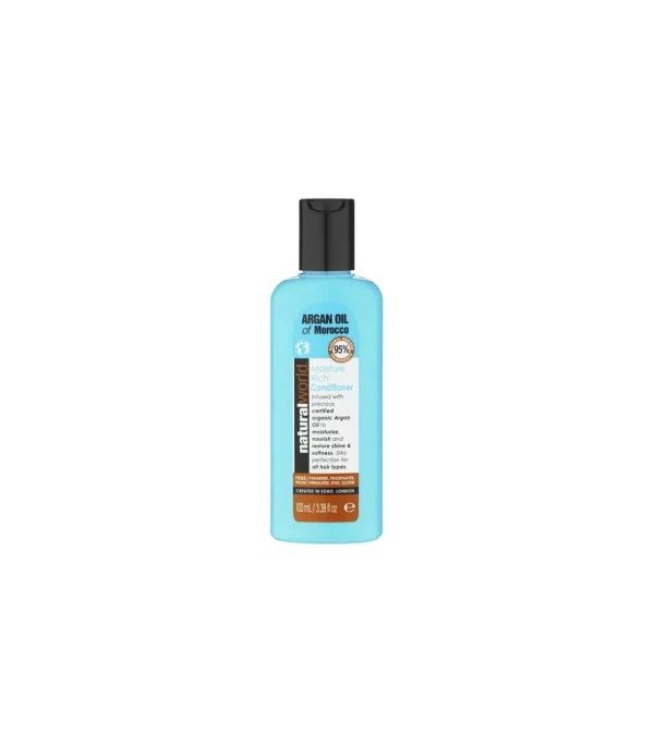 NATURAL WORLD MOROCCAN ARGAN OIL MOISTURE RICH CONDITIONER 100ML^ Cabello