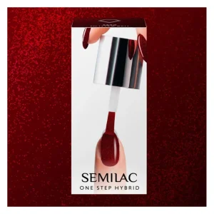 SEMILAC Esmalte semipermanente One Step - S590 Glitter Red - 5ml^ Esmalte Semipermanente